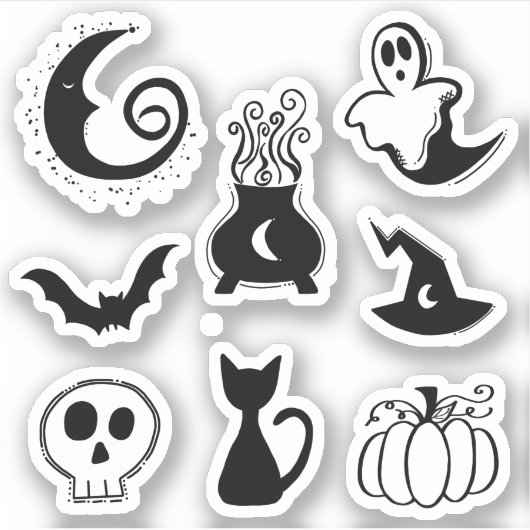 Halloween Spooky Doodles Sticker (Voorkant)