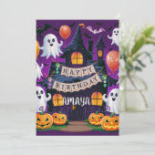 Halloween Spooky eerste uitnodiging (Staand voorkant)