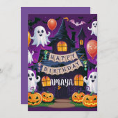 Halloween Spooky eerste uitnodiging (Voorkant / Achterkant)