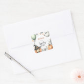 Halloween Spooky eerste Vierkante Sticker (Envelop)