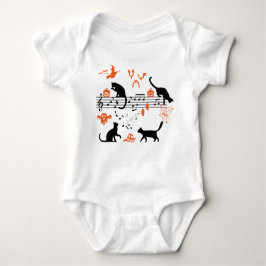 Halloween Spooky en Scary Cats die Muzieknotitie s Romper
