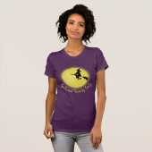 Halloween Spooky Enge Heks Broomstick Moonlight T-shirt (Voorkant volledig)