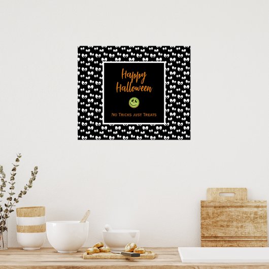 Halloween spooky eye green koekje geen trucjes poster (Keuken)