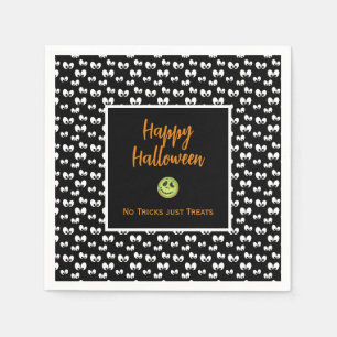 Halloween spooky eye green koekje geen trucjes servet