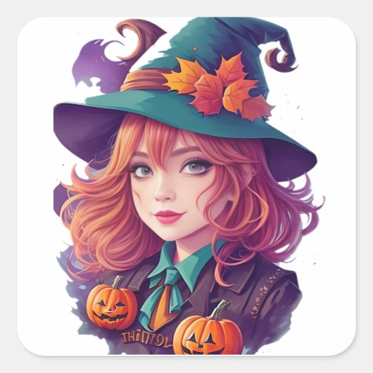 Halloween Spooky Fun Vierkante Sticker (Voorkant)