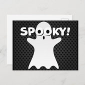 Halloween Spooky Ghost Black Briefkaart (Voorkant / Achterkant)
