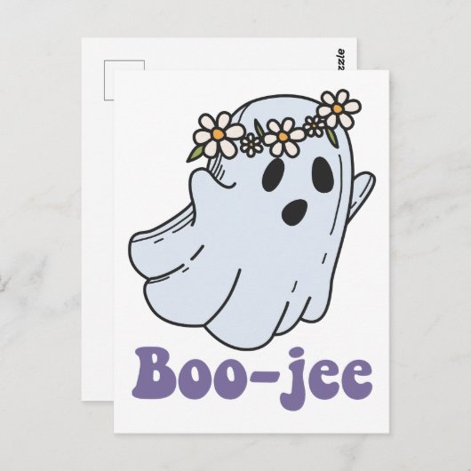 Halloween Spooky Ghost Boo Jee Boo Briefkaart (Voorkant / Achterkant)