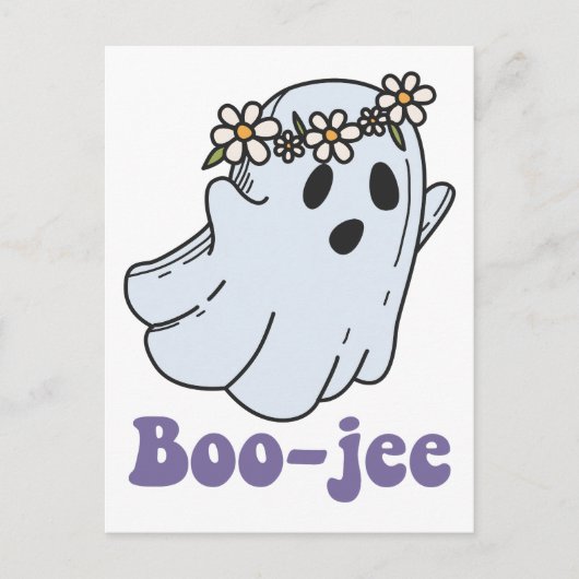 Halloween Spooky Ghost Boo Jee Boo Briefkaart (Voorkant)