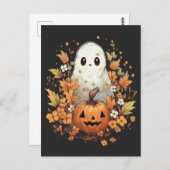 Halloween Spooky Ghost Pumpkin Briefkaart (Voorkant / Achterkant)