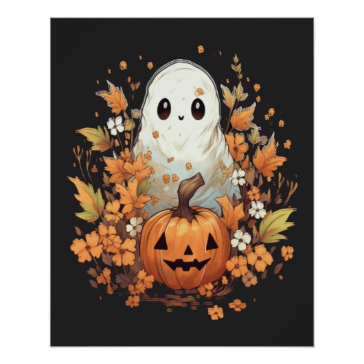 Halloween Spooky Ghost Pumpkin Perfect Poster (Voorkant)