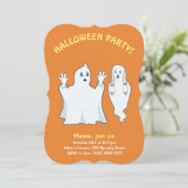 Halloween Spooky Ghost Uitnodiging (Staand voorkant)
