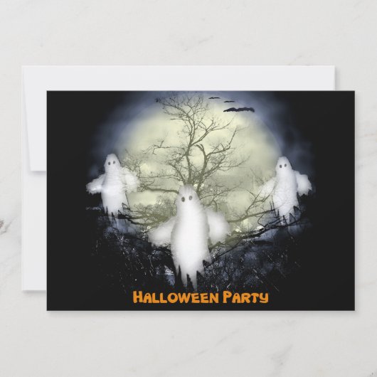 Halloween Spooky Ghosts Party Uitnodiging (Voorkant)