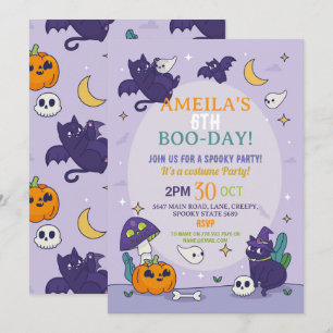 Halloween Spooky Ghosts Party Verjaardagsuitnodigi Kaart