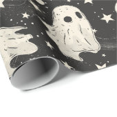  Halloween Spooky Ghosts & Stars Patroon Cadeaupapier (Rol Hoek)