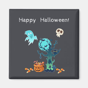 Halloween Spooky Ghosts vleermuizen Skulls & Snoep Magneet