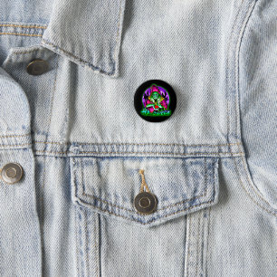 Halloween Spooky Green Witch Magic Pet Apple Ronde Button 3,2 Cm