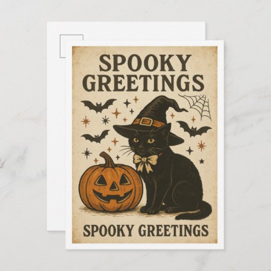 Halloween Spooky Greetings Briefkaart (Voorkant / Achterkant)