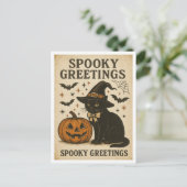 Halloween Spooky Greetings Briefkaart (Staand voorkant)