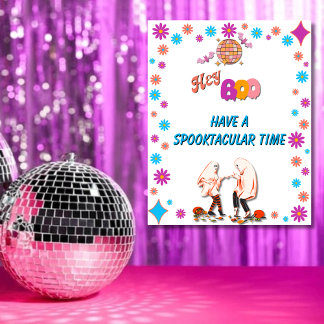 Halloween Spooky Groovy Party Welkom Poster