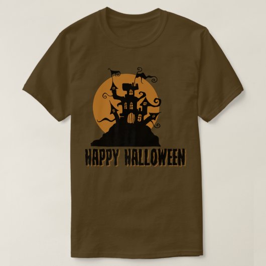 Halloween Spooky Haunted House Costume Funny Vinta T-shirt (Design voorkant)