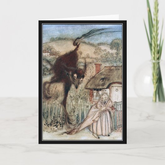 Halloween Spooky Heks Arthur Rackham Kaart (Voorkant)