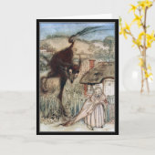 Halloween Spooky Heks Arthur Rackham Kaart (Gele Bloem)