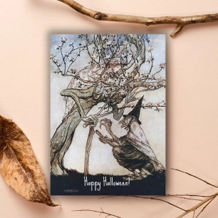 Halloween Spooky Heks Arthur Rackham Kaart