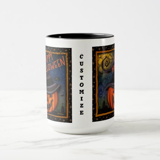 Halloween Spooky Jack O lantaarn  Mok (Midden)