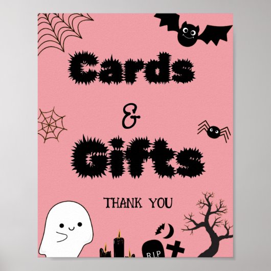 Halloween spooky kaart en geschenken dank u poster (Voorkant)