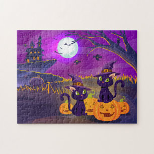 Halloween Spooky Katten Jigsaw Puzzel