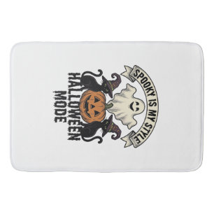 Halloween spooky kostuum vintage pompoen kat badmat