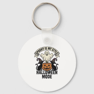 Halloween spooky kostuum vintage pompoen kat sleutelhanger