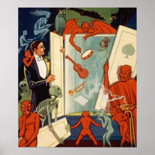 Halloween, Spooky Magic Act met Magicien Poster