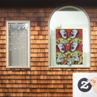 Halloween Spooky Moody Kleurrijke Clown Raamsticker