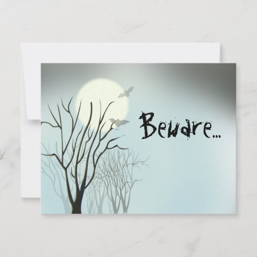 Halloween Spooky Moon Kaart (Voorkant)