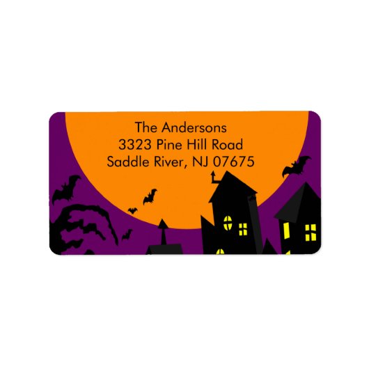 Halloween Spooky Night Return Adres Label (Voorkant)
