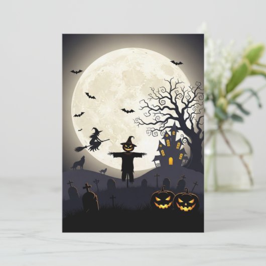 Halloween Spooky Night Uitnodiging (Staand voorkant)