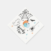 Halloween Spooky One 1st Birthday Blue Pumpkins Servet (Hoek)