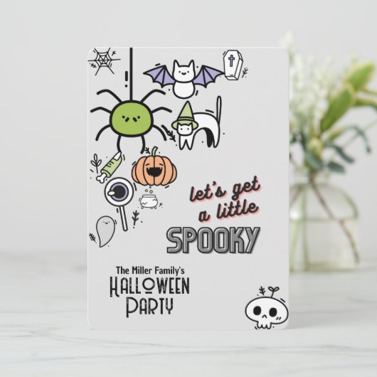 Halloween spooky party aangepaste uitnodiging (Staand voorkant)