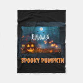 HALLOWEEN SPOOKY POMPOEN FLEECE DEKEN