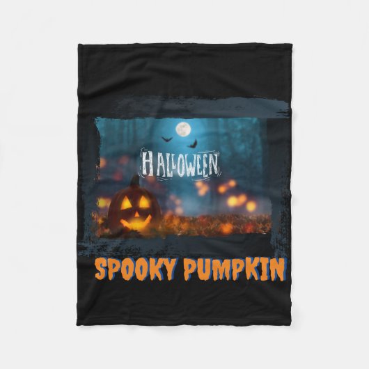 HALLOWEEN SPOOKY POMPOEN FLEECE DEKEN (Voorkant)