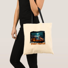 HALLOWEEN SPOOKY POMPOEN TOTE BAG