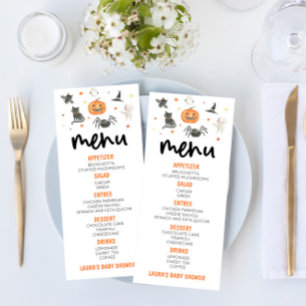 Halloween Spooky Pumpkin Baby shower Eten Menu