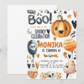 Halloween Spooky Pumpkin Birthday Uitnodiging  (Voorkant / Achterkant)