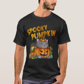 Halloween Spooky Pumpkin Cat T-shirt (Voorkant)
