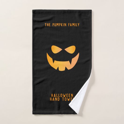 Halloween Spooky Pumpkin Face Custom Handdoek (Handdoek)
