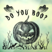 Halloween Spooky Pumpkin Ghost Boo Black Raamsticker (Vel 3)