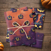 Halloween Spooky Pumpkin Pattern Inpakpapier Vel