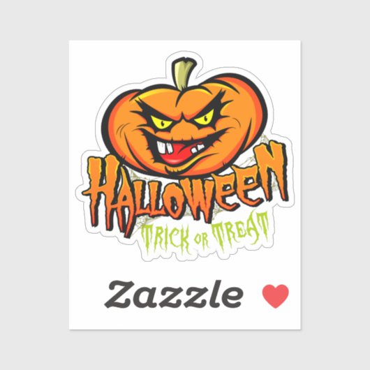 Halloween Spooky Pumpkin Trick or treat Sticker (Vel)