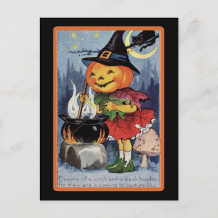  Halloween Spooky Pumpkin Witch Briefkaart